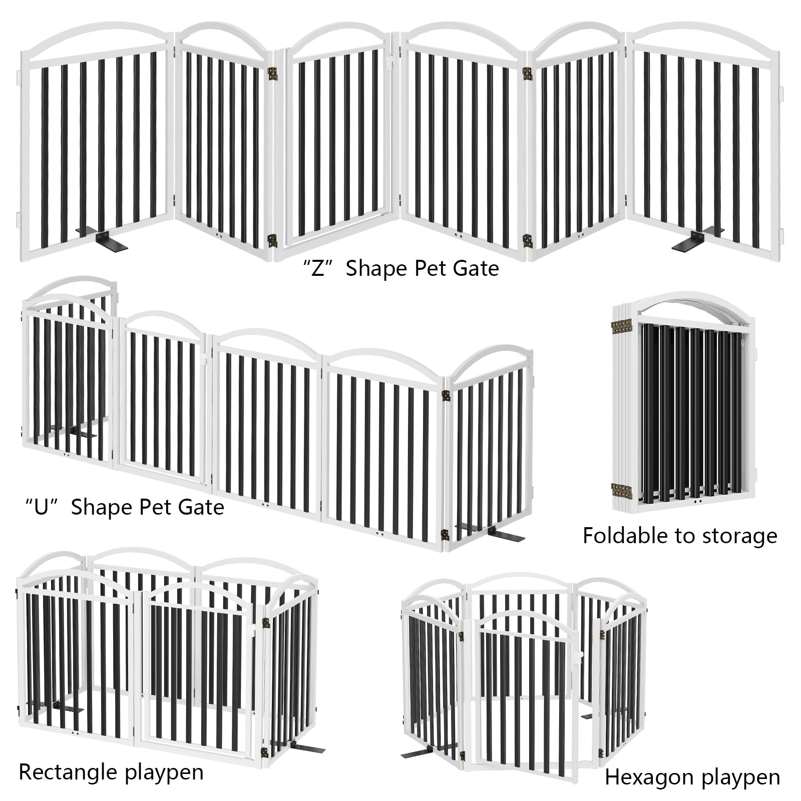 Malier black and white gate complements interior style while keeping pets safe.