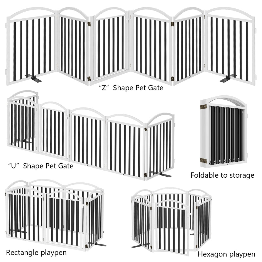 Malier black and white gate complements interior style while keeping pets safe.