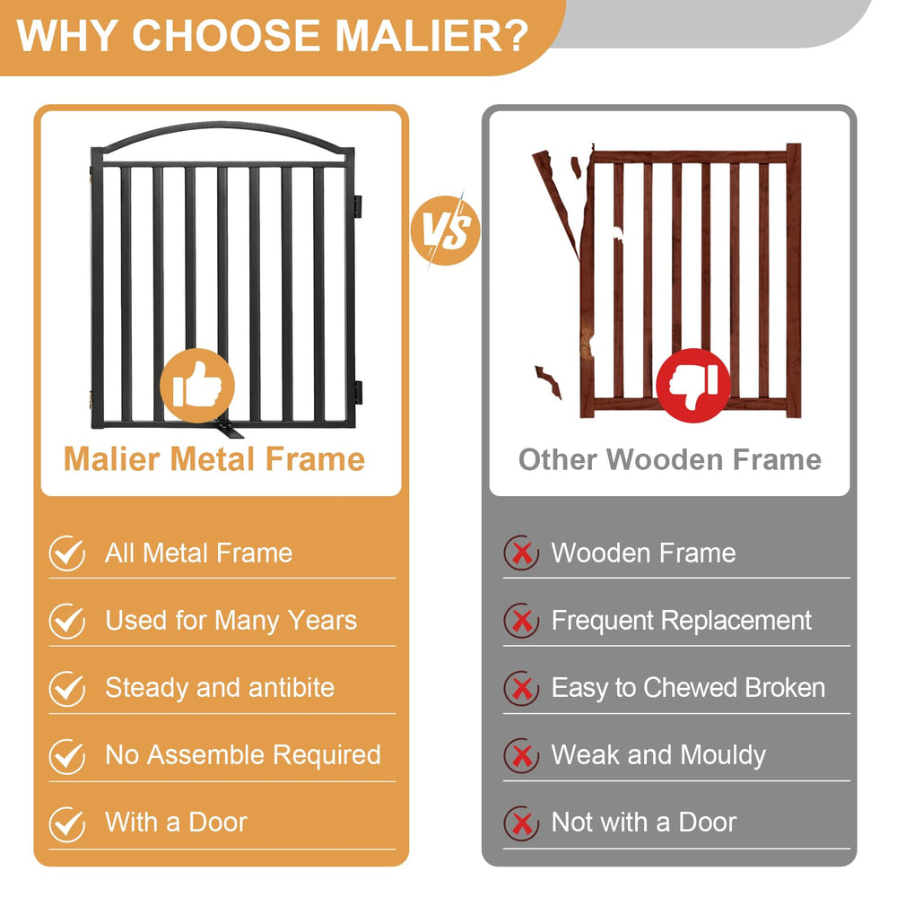 Malier extra-wide dog gate 48-inch width provides spacious barrier for large areas