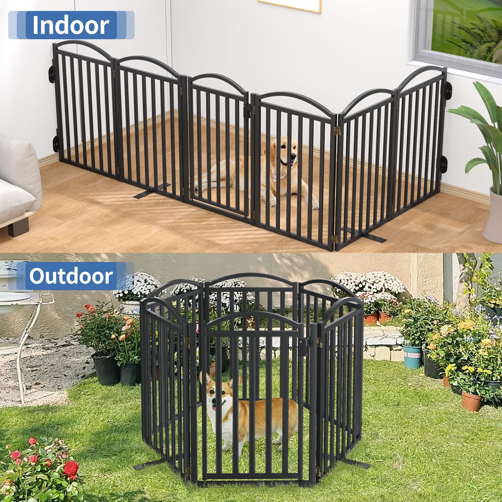 Malier dual lock system on dog gate for secure, easy operation