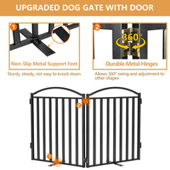 Malier dual-locking system pet gate keeps curious pets safely contained behind the door
