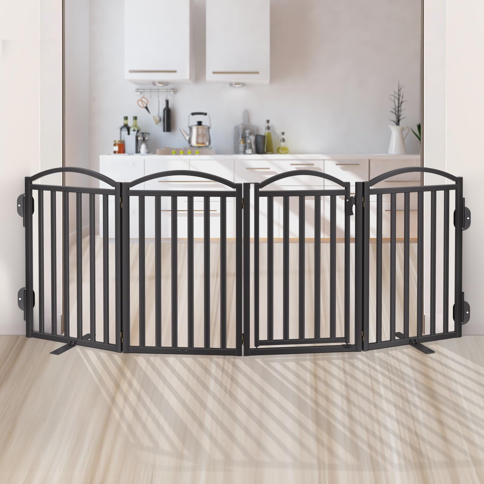 Malier foldable dog gate compact storage emphasizes convenient folding and space-saving design