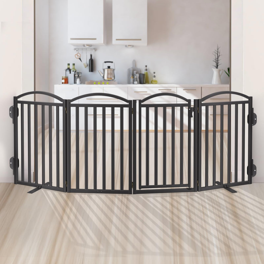 Malier foldable dog gate compact storage emphasizes convenient folding and space-saving design