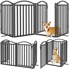 Malier freestanding dog gate front view highlights sturdy metal construction for durable indoor outdoor use