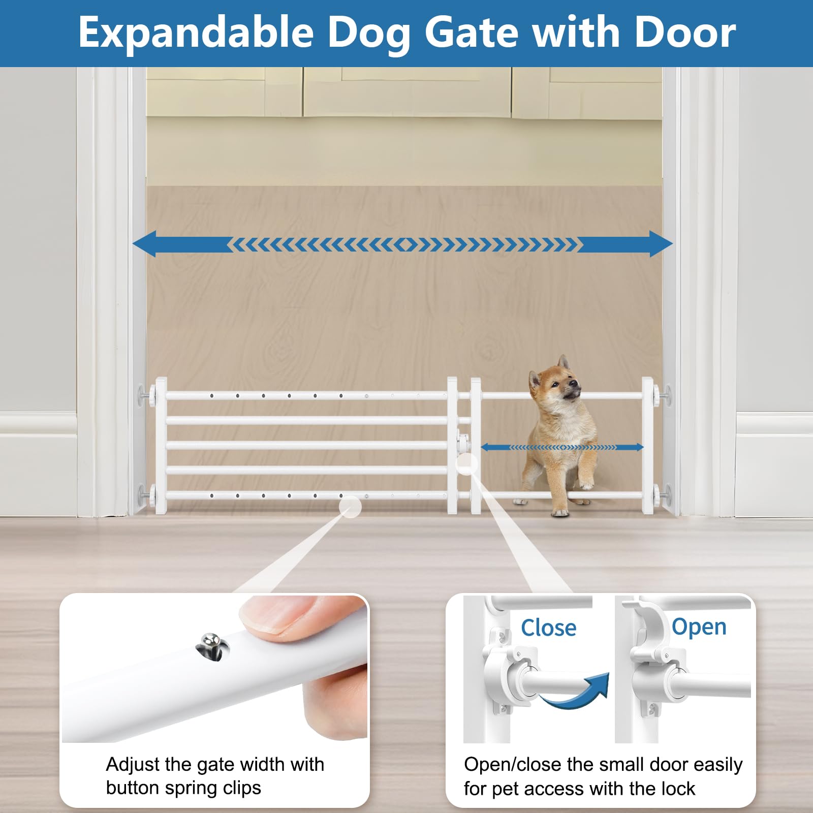Malier Indoor Dog Gate metal frame emphasizes durability and long-lasting stability.