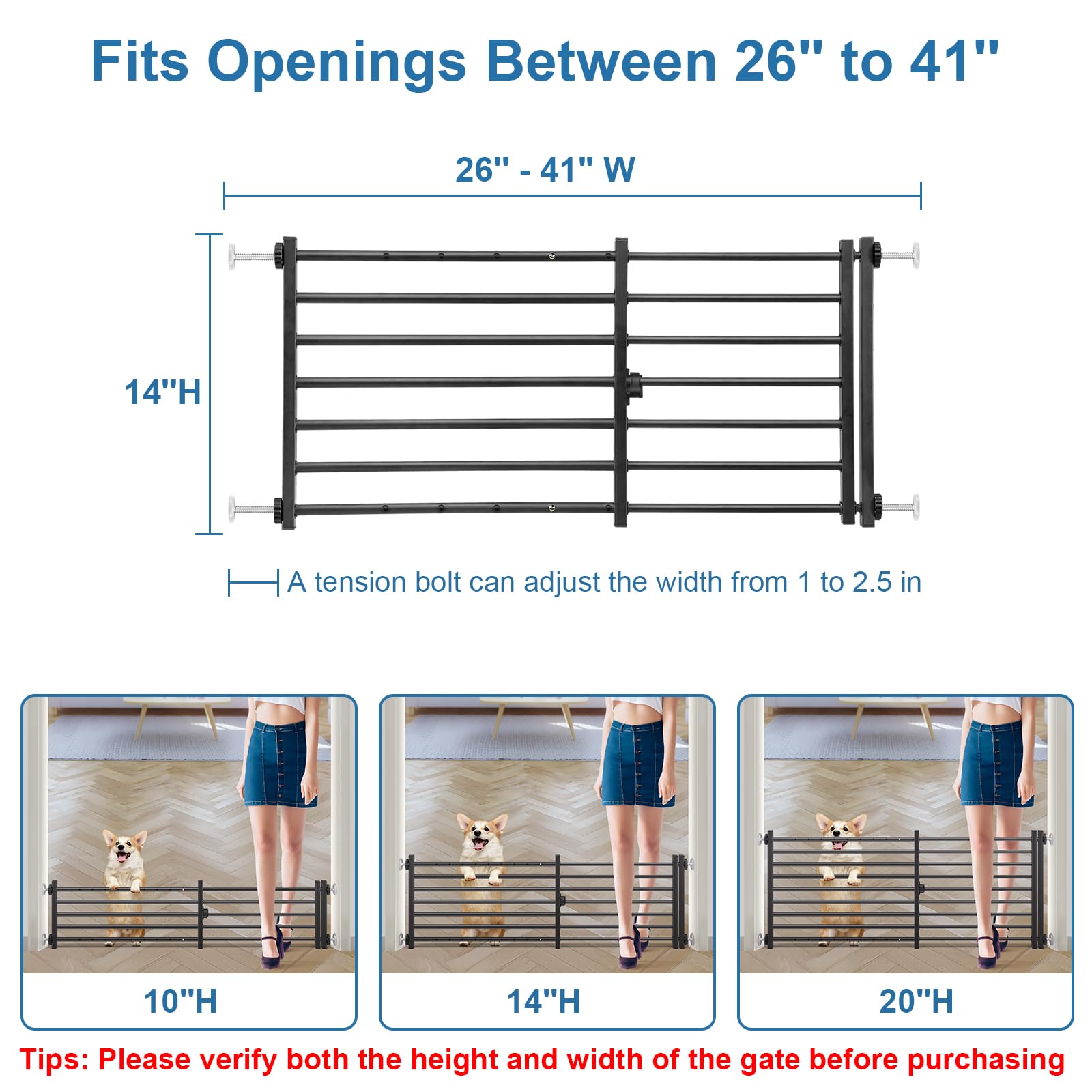 Malier indoor gate with door lock for secure pet passage.