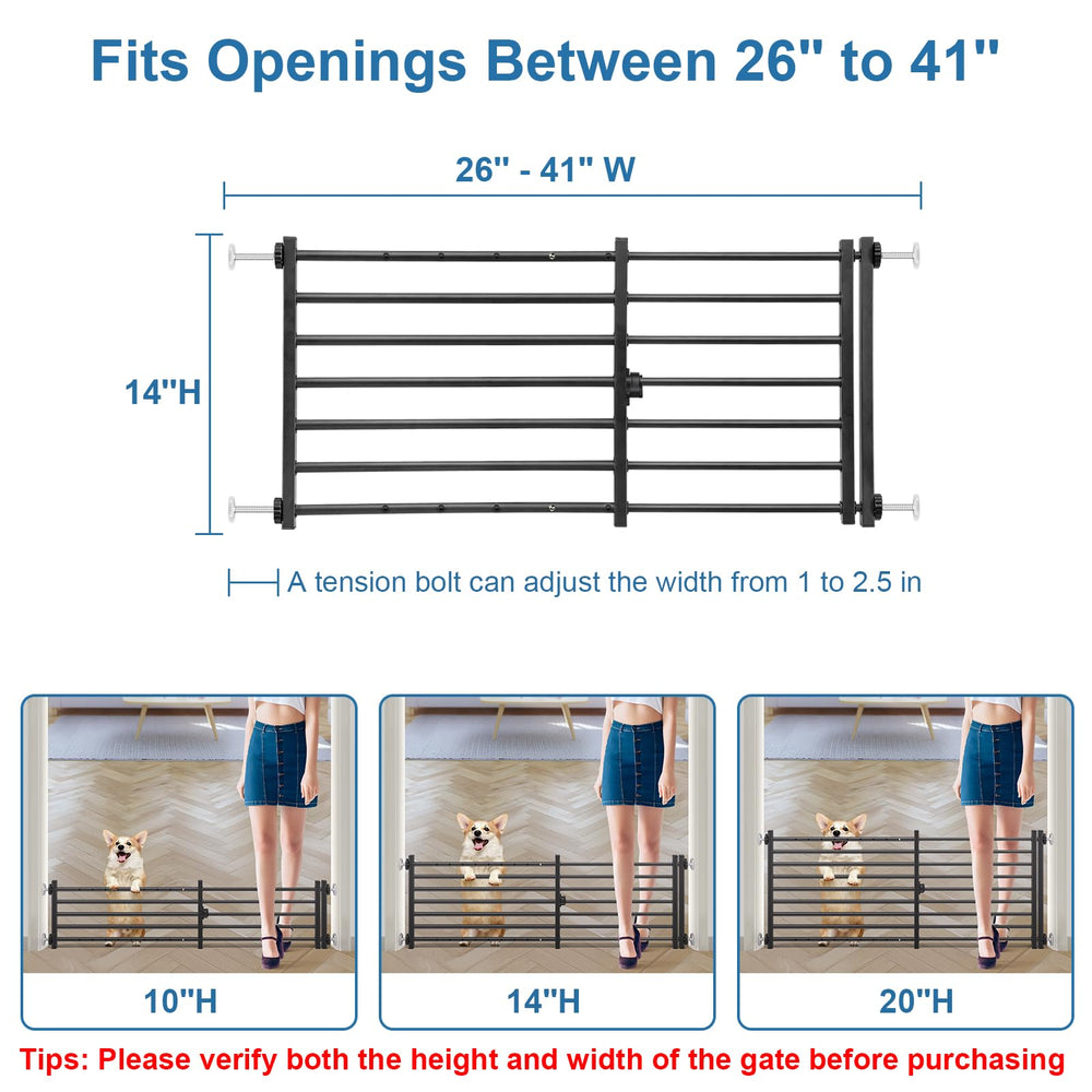 Malier indoor gate with door lock for secure pet passage.