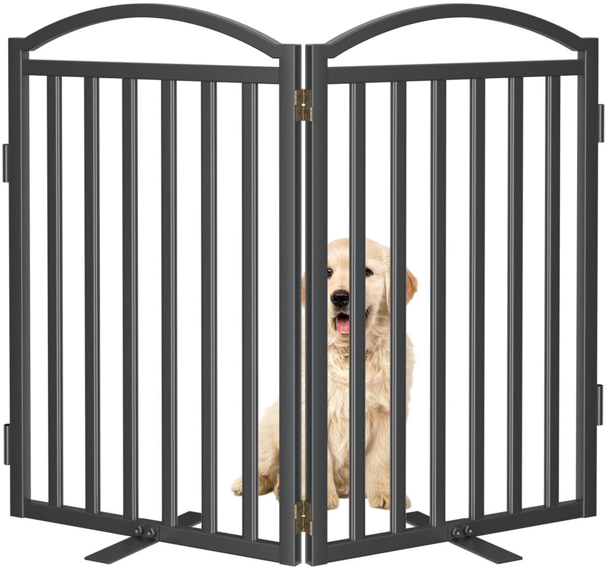 Malier metal freestanding dog gate assembly demonstrates a sturdy doorway solution