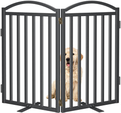 Malier metal freestanding dog gate assembly demonstrates a sturdy doorway solution