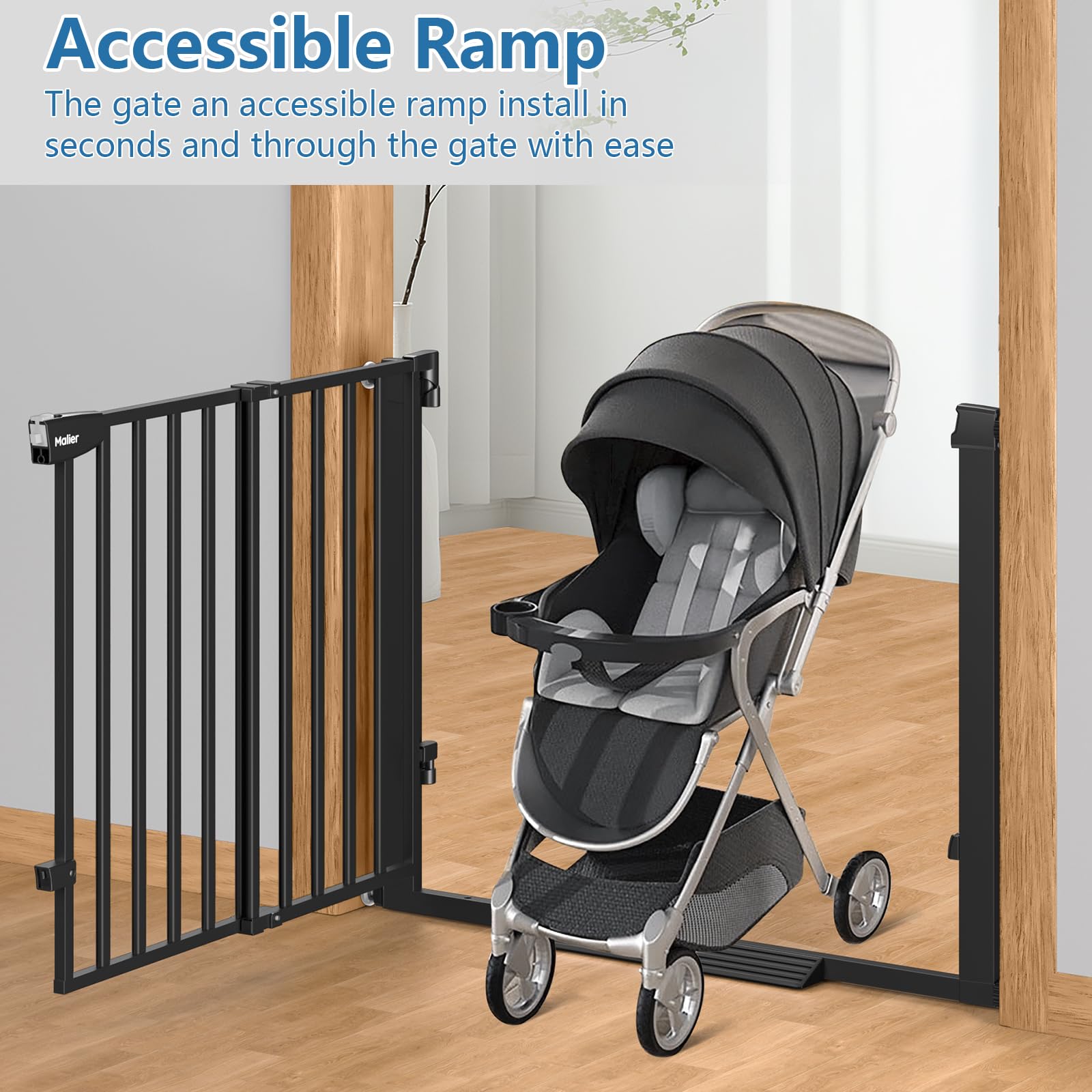 Malier Newest Baby Gate adjustable width 29-40 inches fits doorways