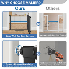 Malier Newest Baby Gate pressure-mounted installation demonstrates quick no-drill setup