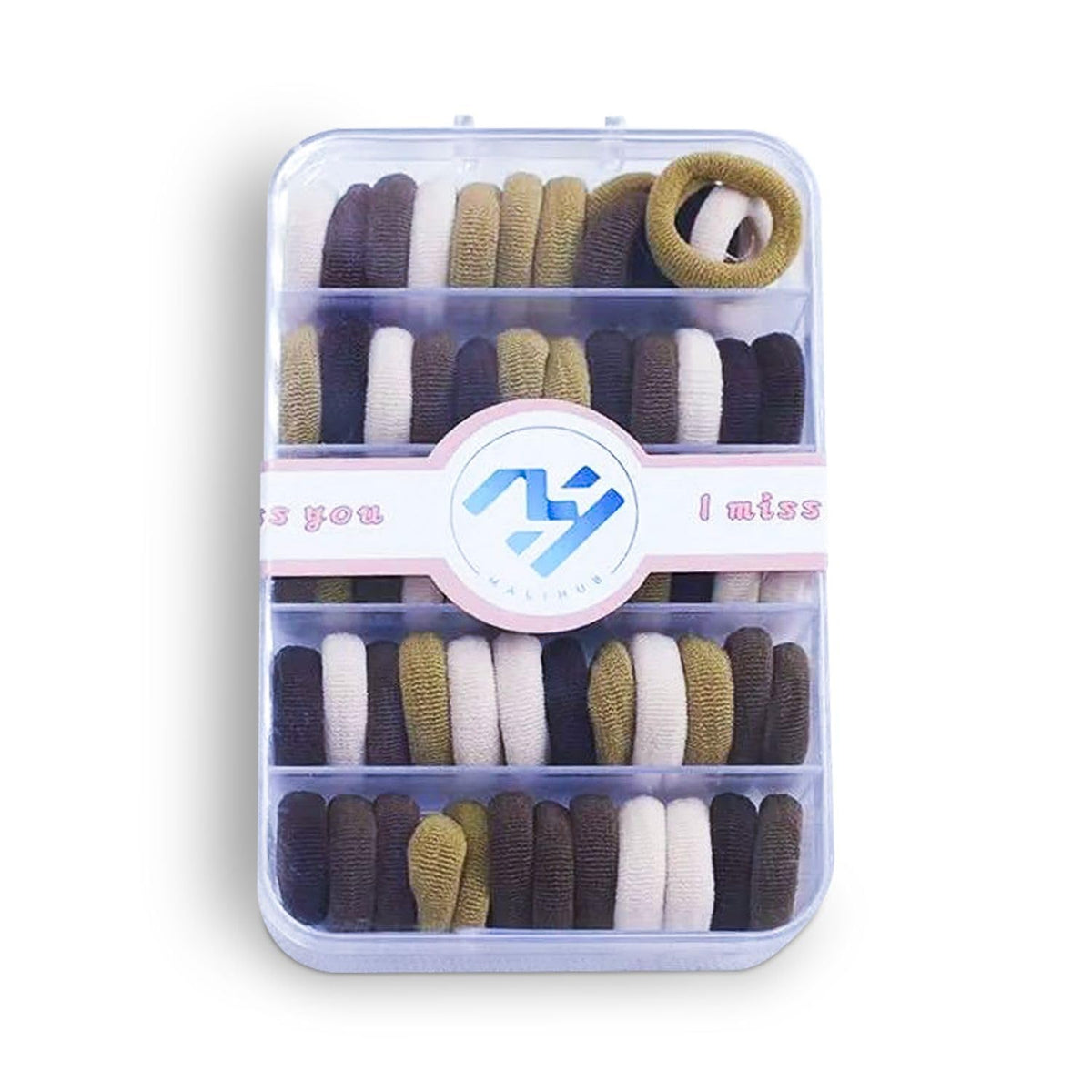 MALIHUB 60pcs baby hair band box shows organized pack for quick styling sessions.