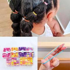 MALIHUB hair ties on ponytail demonstrate secure style during active play