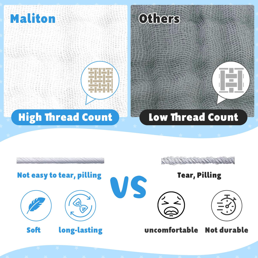 Maliton baby burp cloths in use during feeding and spit-up cleanup