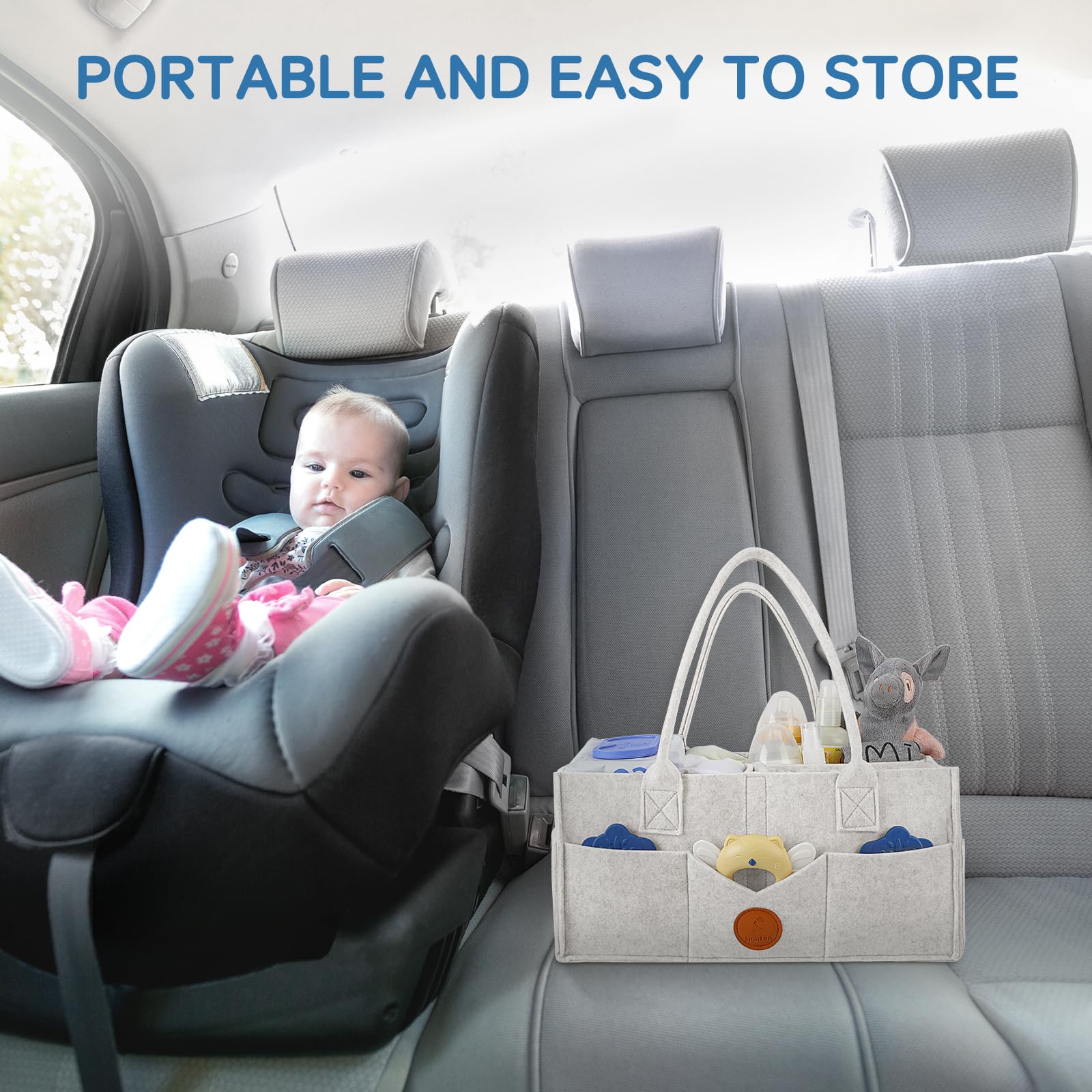 Maliton diaper caddy on changing table for convenient prep