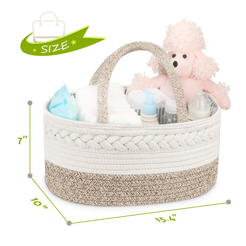Maliton diaper caddy with long handles makes portable use around the house easy
