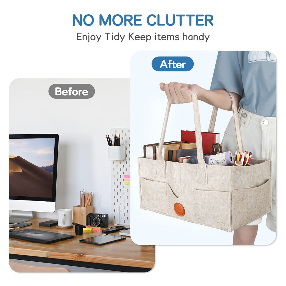 Maliton natural felt material adds eco-friendly style to the caddy