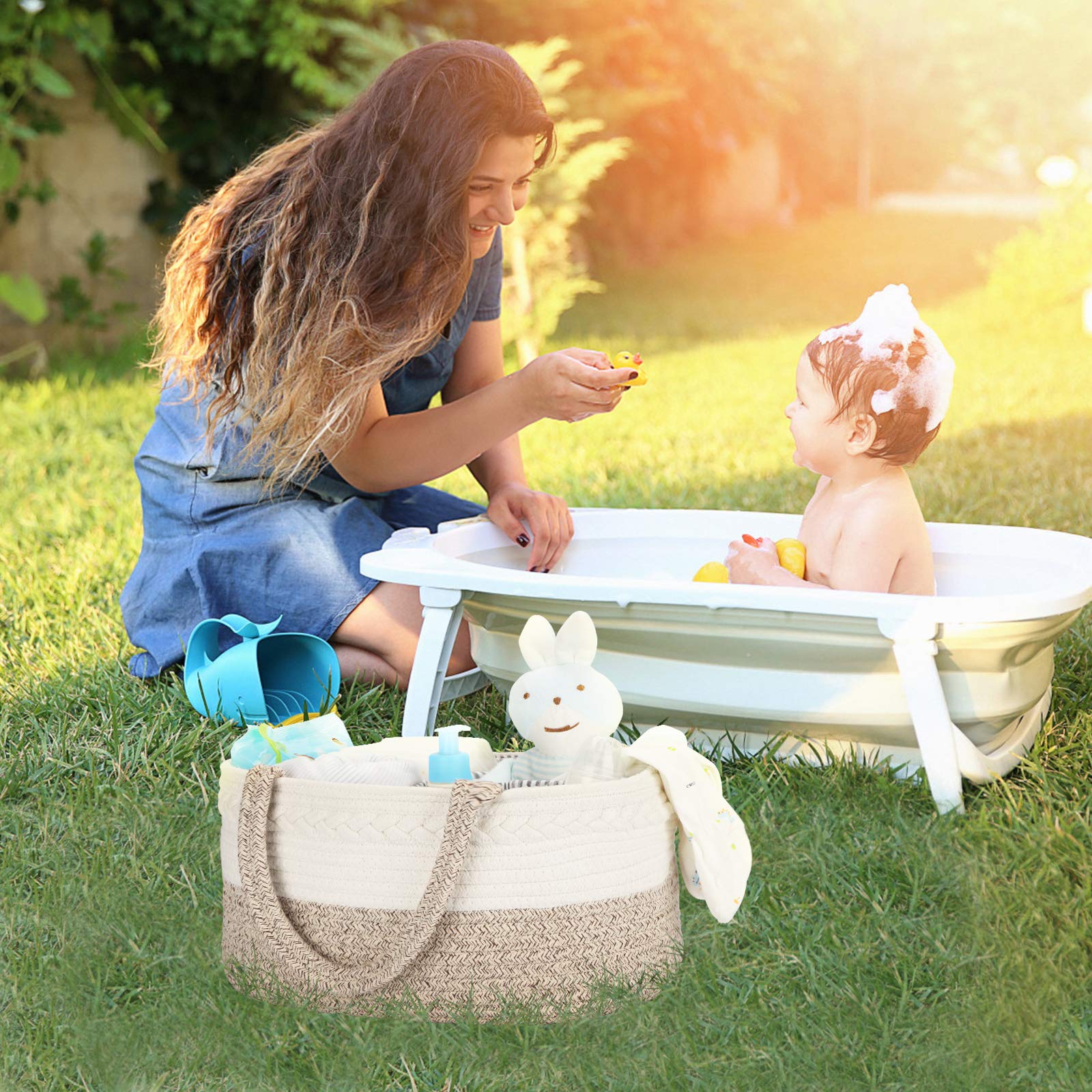 Maliton nursery organizer suited for changing tables, bathrooms, or living spaces