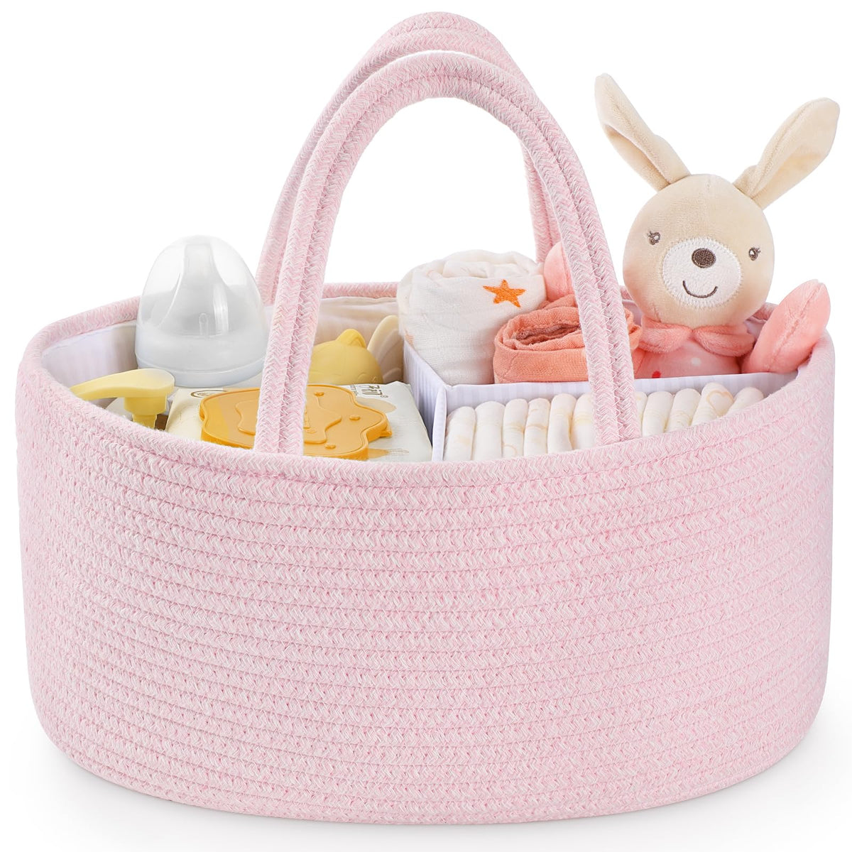 Maliton baby diaper caddy organizer showing quick-access essentials for busy newborn care