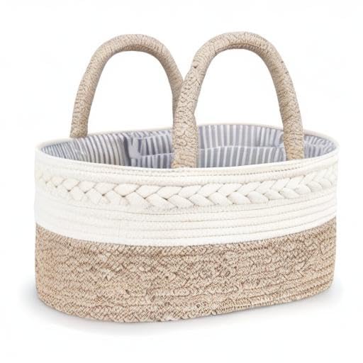 Maliton rustic A-Brown diaper caddy complements nursery decor with practical storage