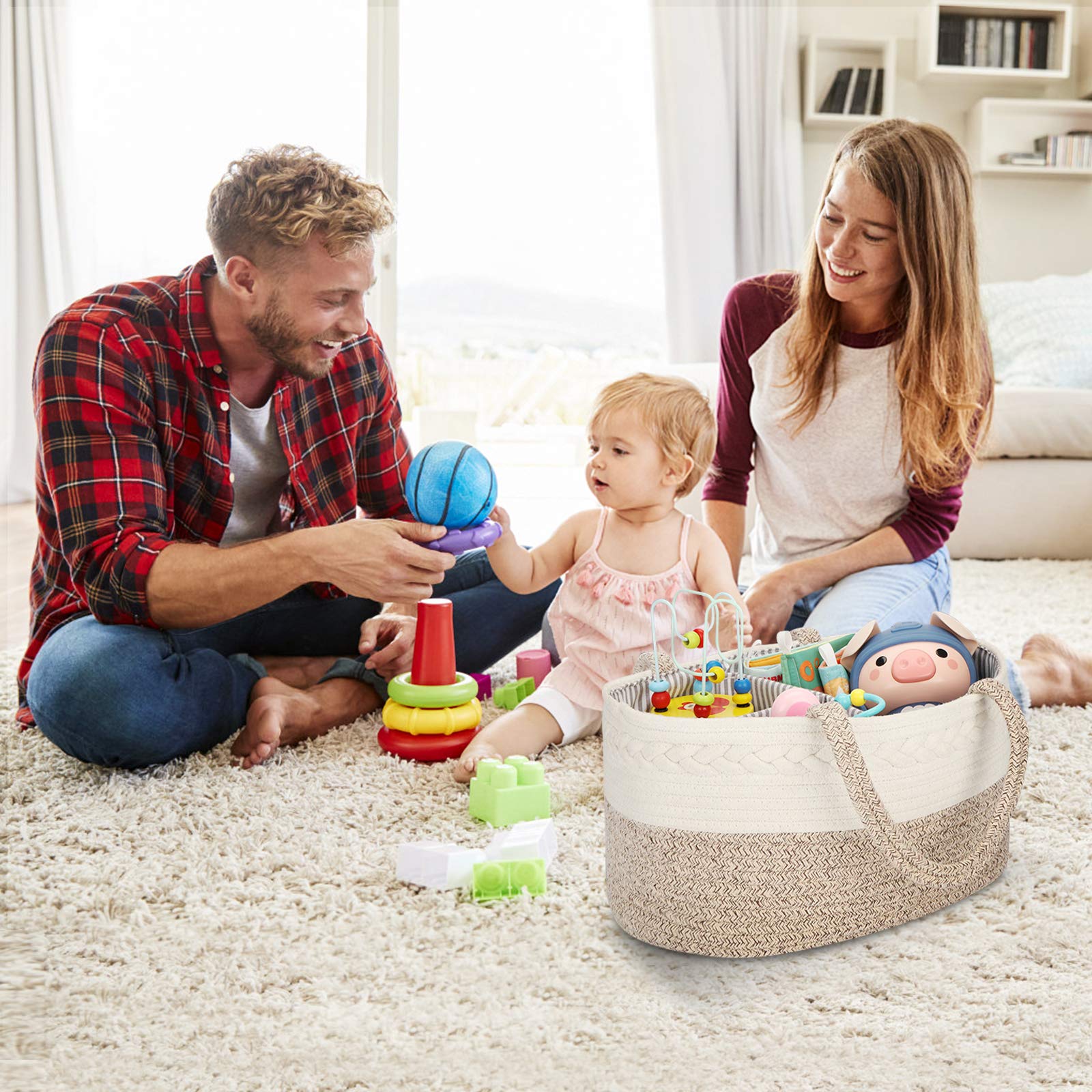 Maliton caddy uses soft natural cotton for a gentle touch on baby items