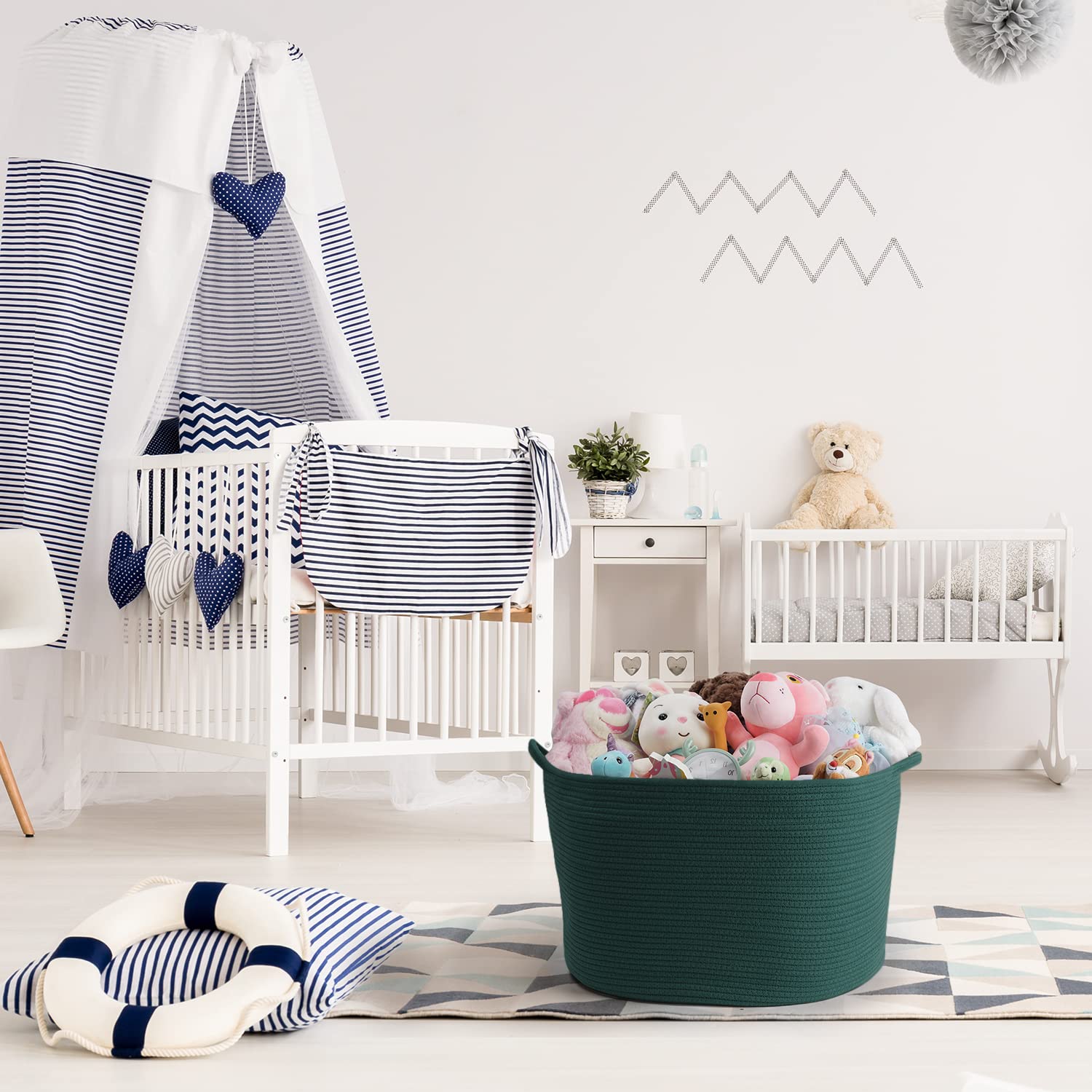 Maliton baby and pet toy storage basket keeps toys organized and accessible.