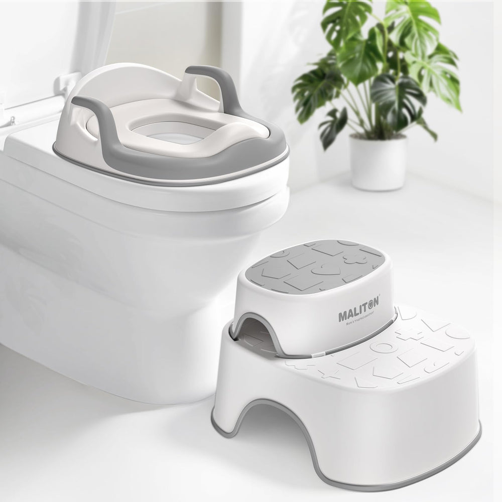 Maliton baby potty seat backrest supports toddler posture during training.