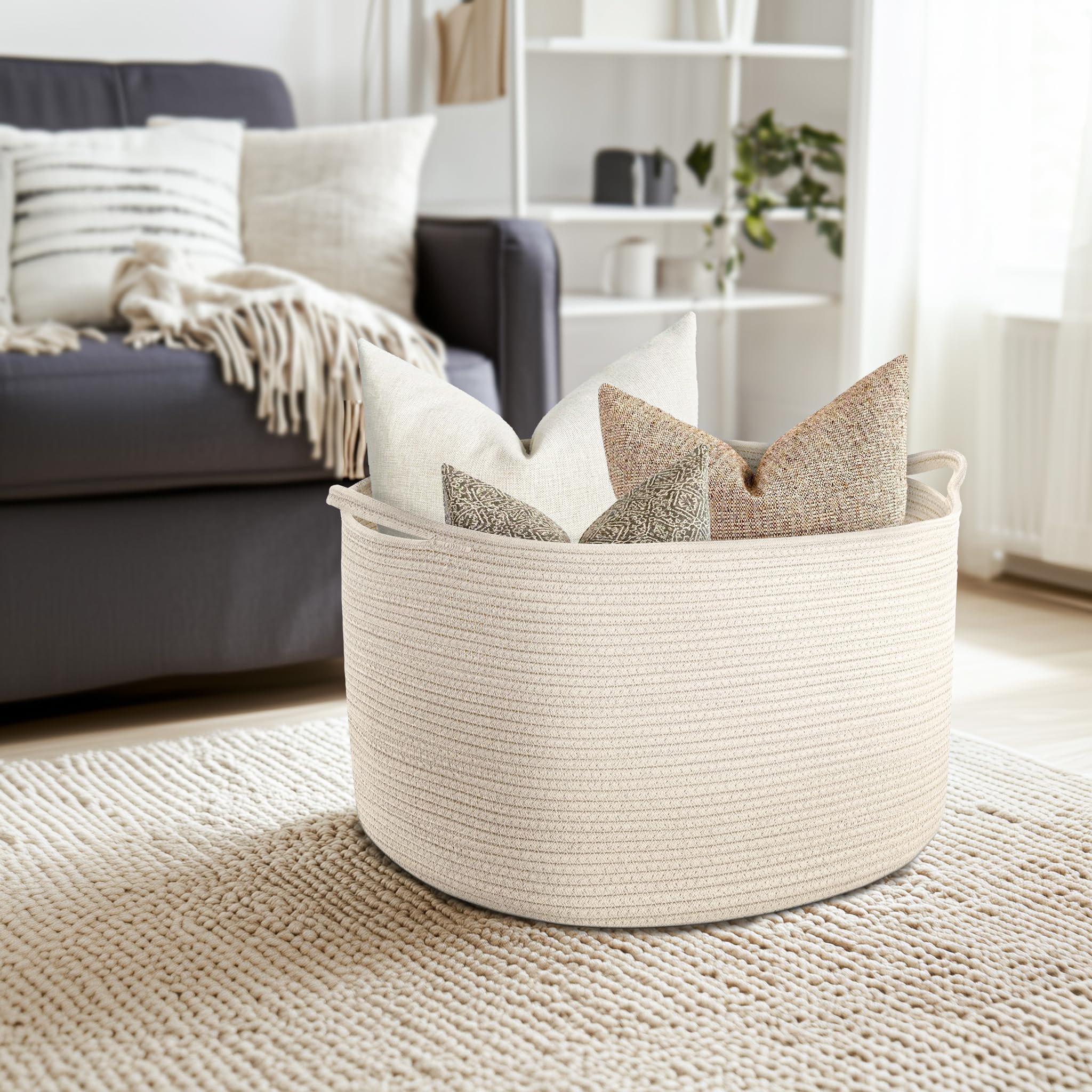 Maliton cotton rope basket closeup highlights premium weave and soft edges