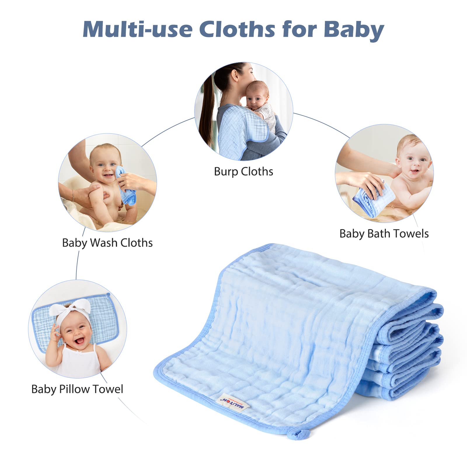 Maliton burp cloths air-dry recommended to preserve size and softness.