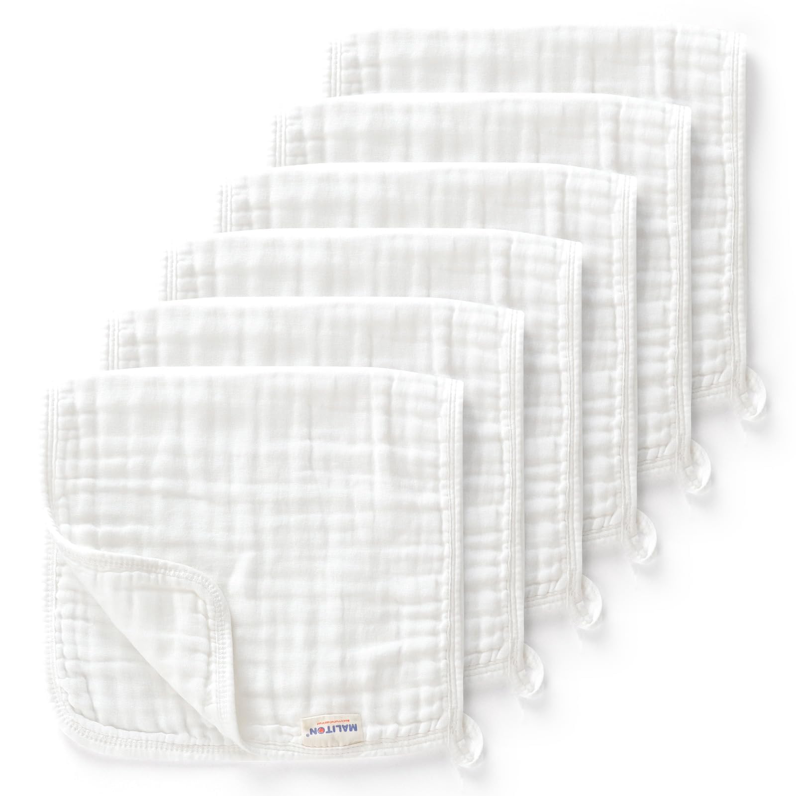 Maliton burp cloths pack6 flatlay for quick cleanups and newborn care