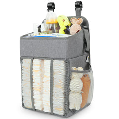 Maliton diaper organizer hanging setup keeps essentials within reach during changes.