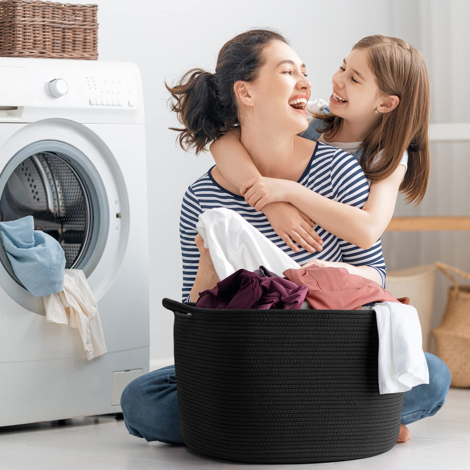 Maliton basket in closet or nursery for versatile organization