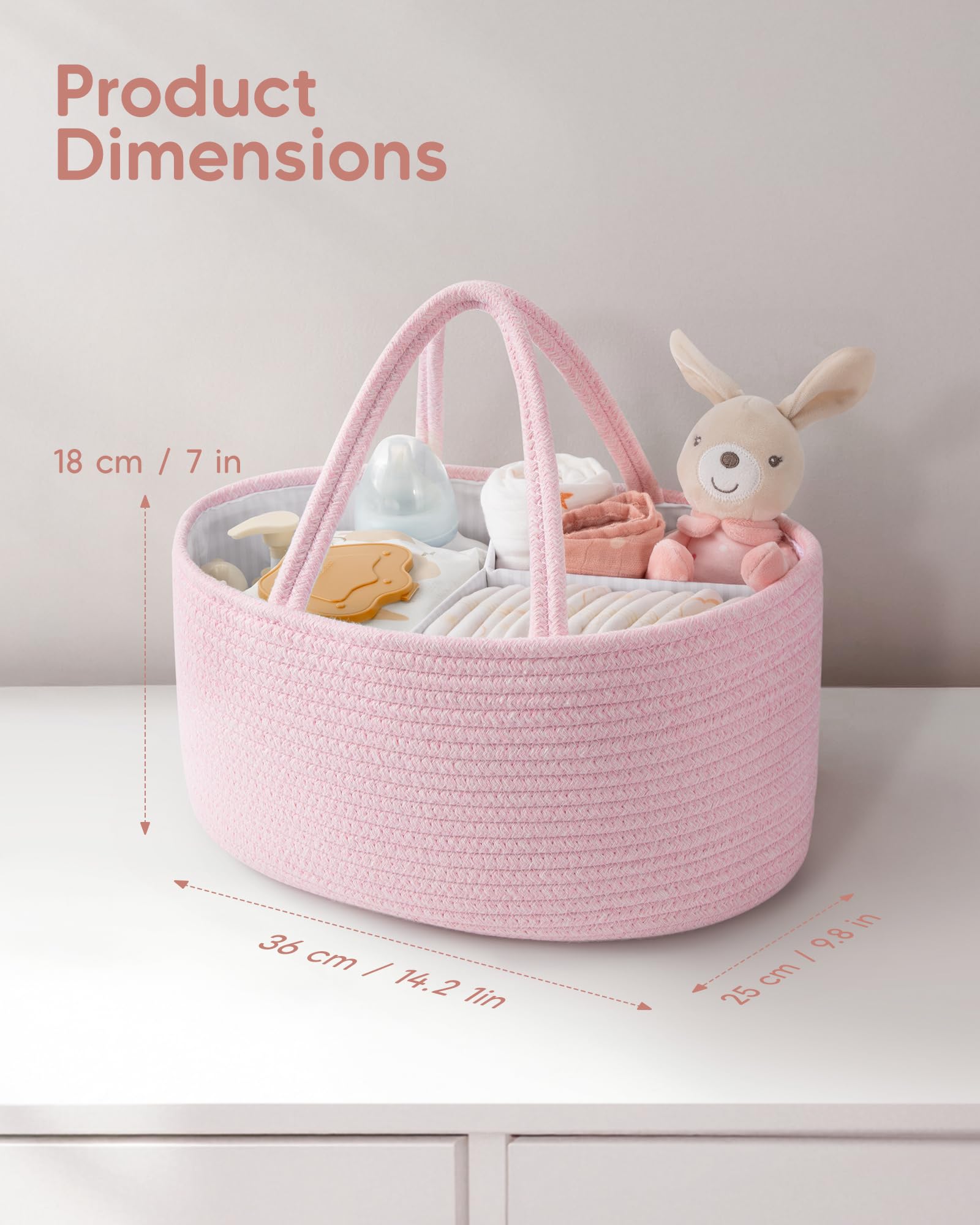 Maliton cotton rope basket with soft texture ideal for stylish nursery storage and easy cleaning