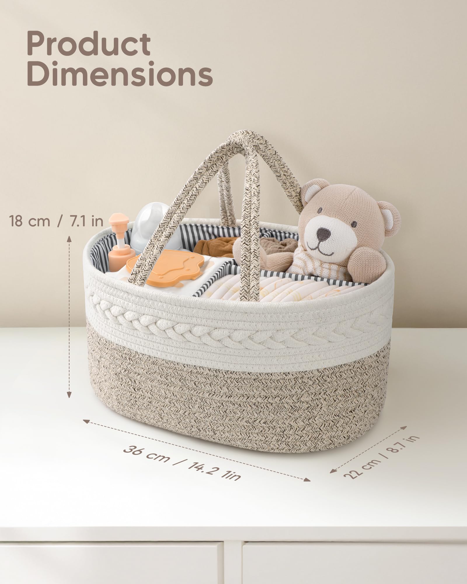 Maliton diaper caddy with extended handles boosts portability around the home