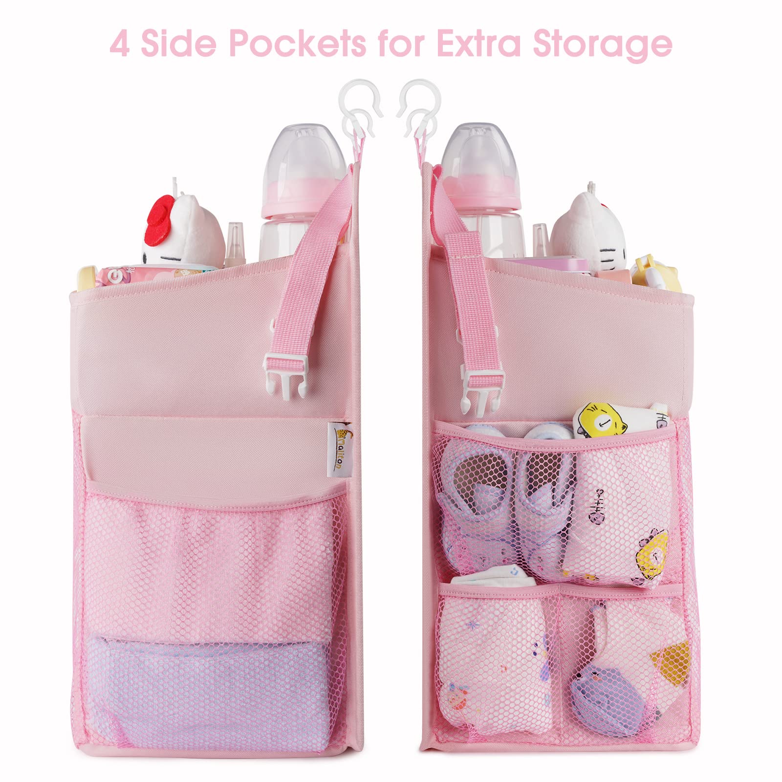 Maliton Diaper Caddy mesh pockets organize small items for quick access