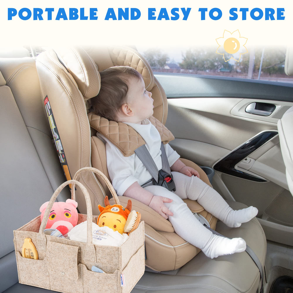 Maliton diaper caddy premium felt feels soft and durable for nursery use
