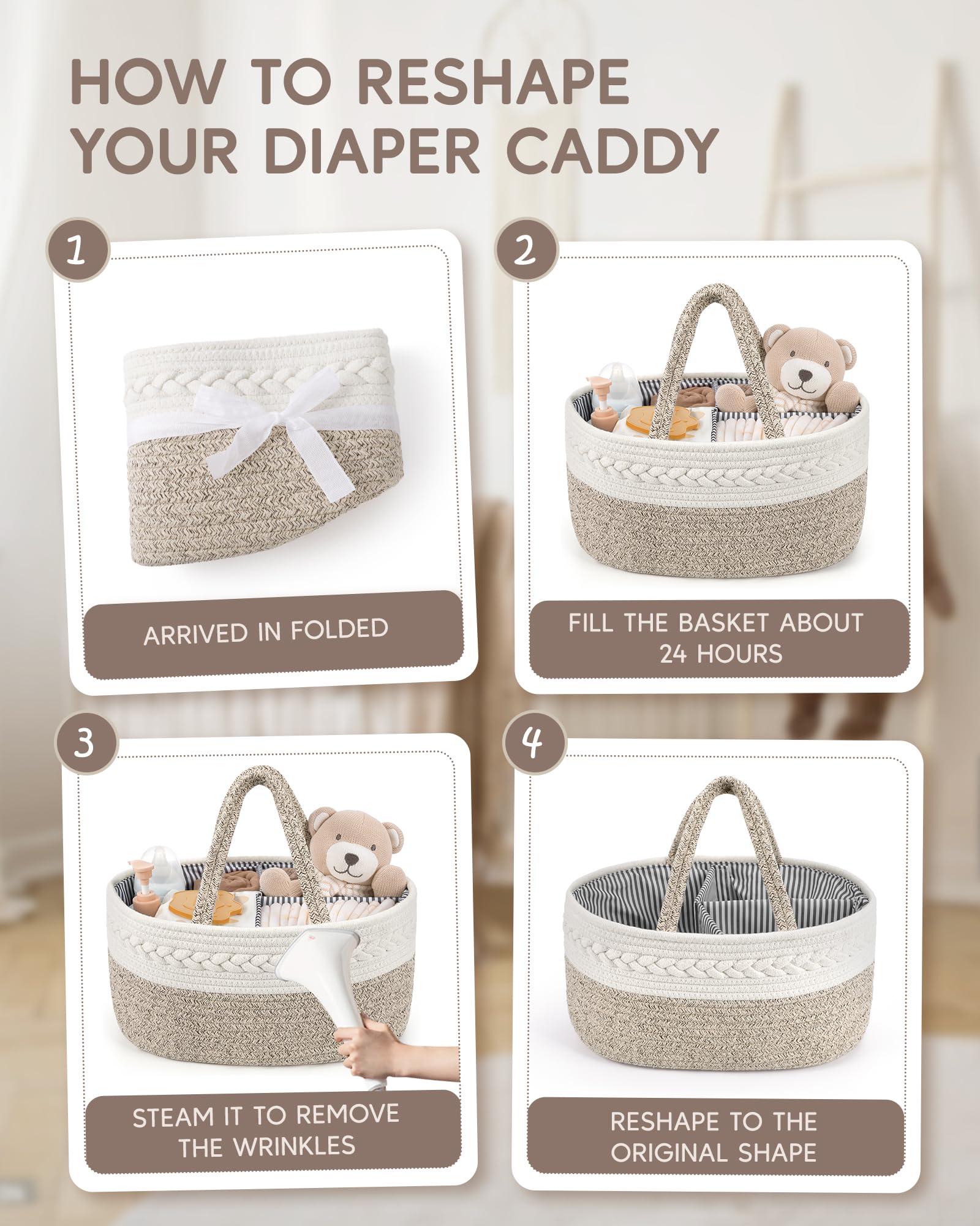 Maliton diaper caddy picnic and car organizer supports on the go baby essentials