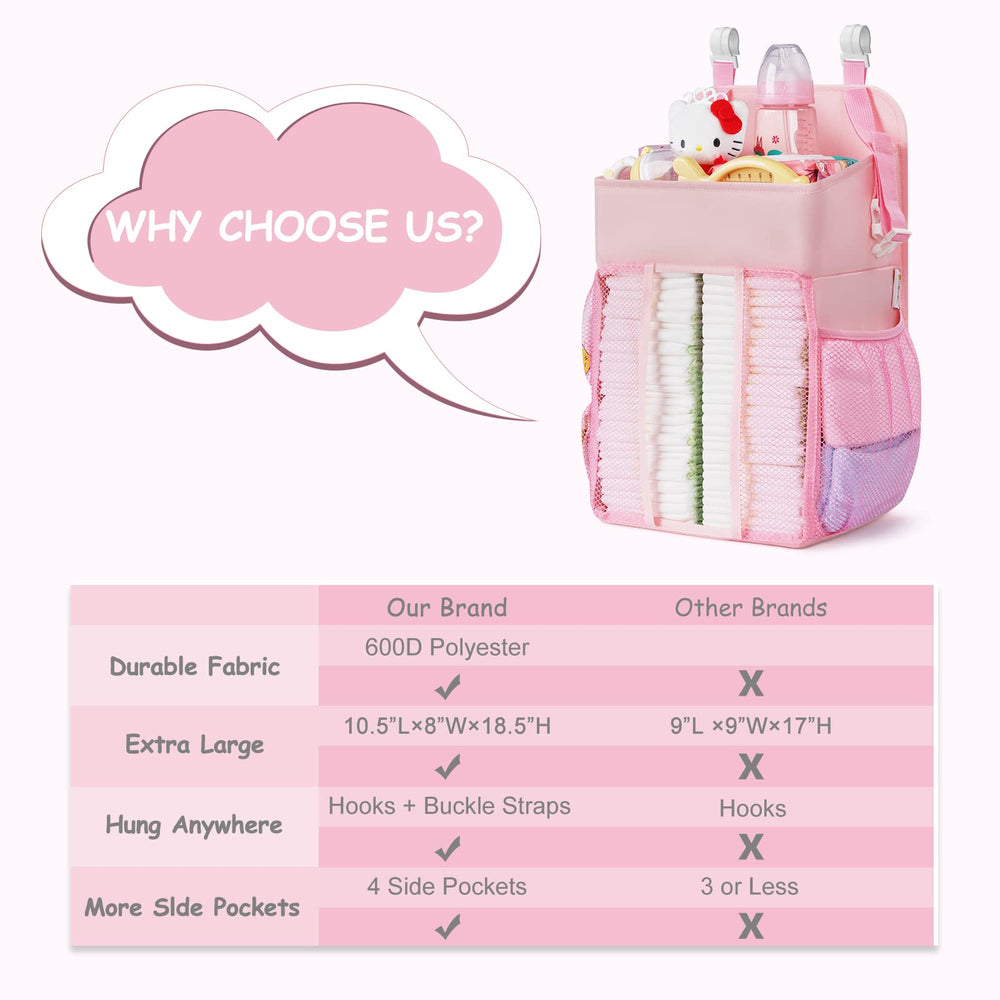 Maliton Diaper Caddy storage features showcase large diaper capacity