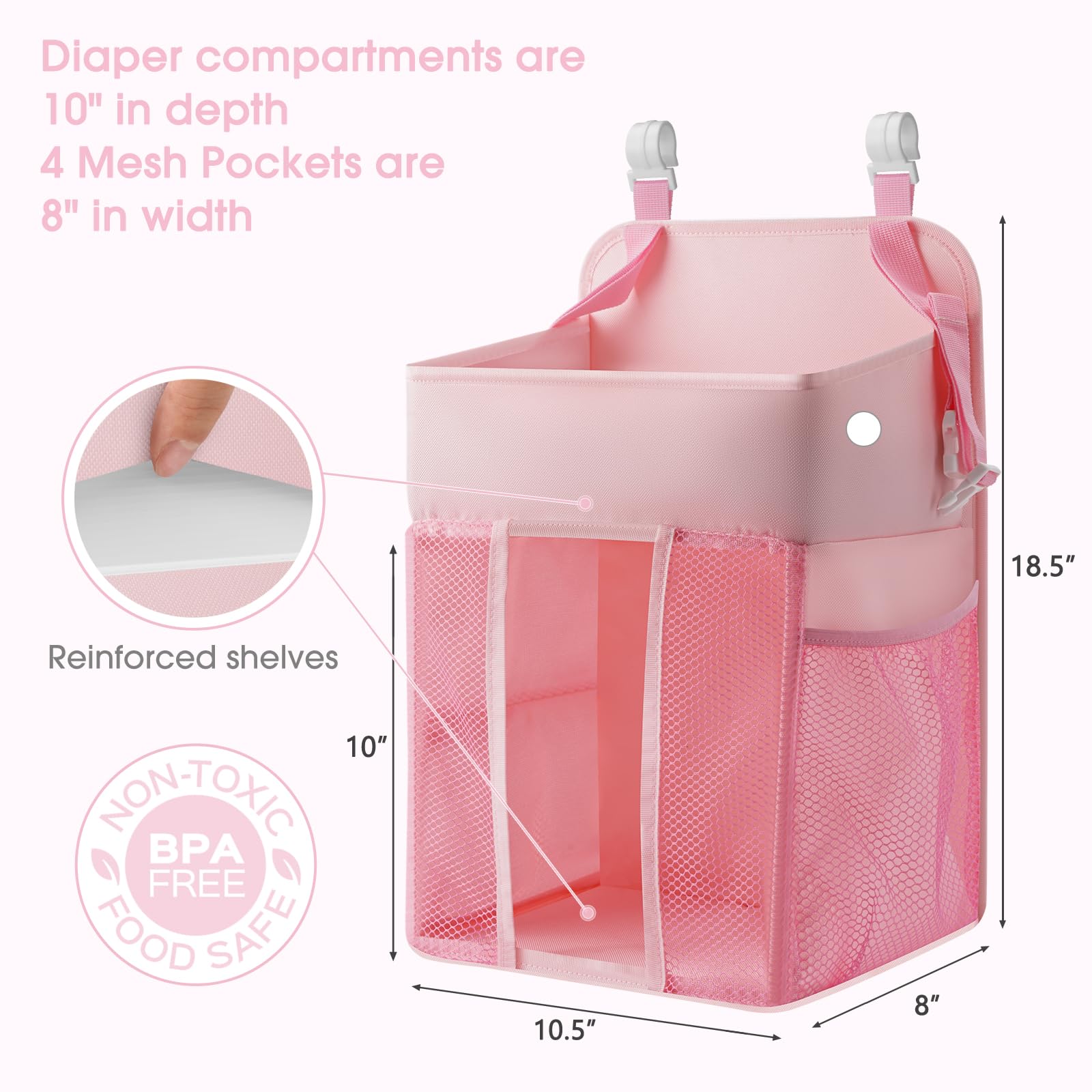 Maliton Diaper Caddy sturdy frame preserves shape with plastic boards