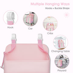 Maliton Diaper Organizer inside pockets shows lotion and powder storage within reach