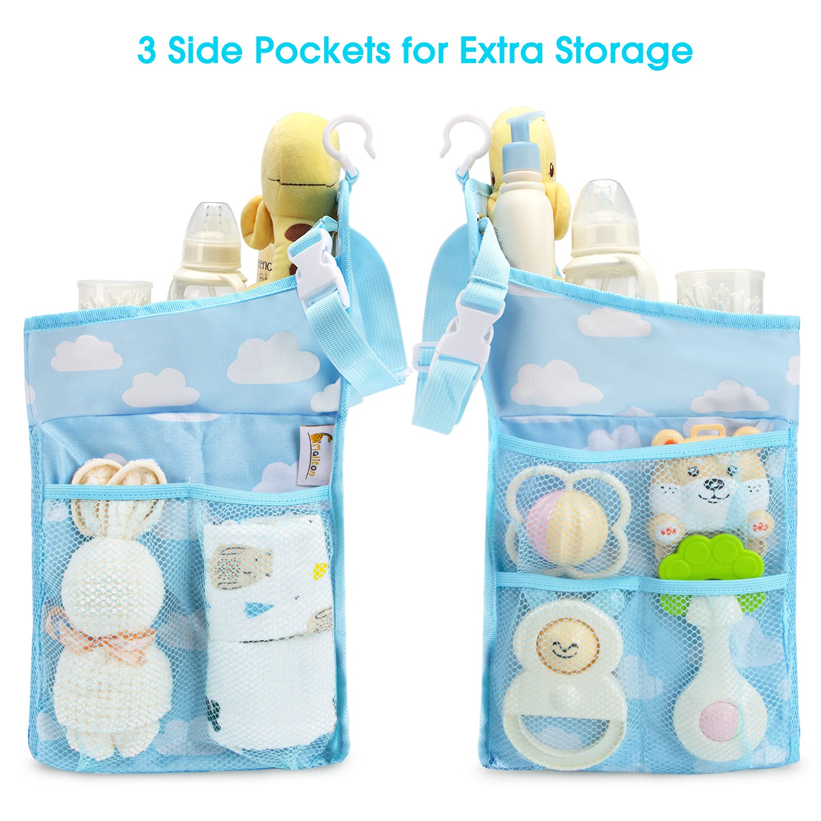 Maliton wall-mounted diaper organizer keeps nursery items within reach