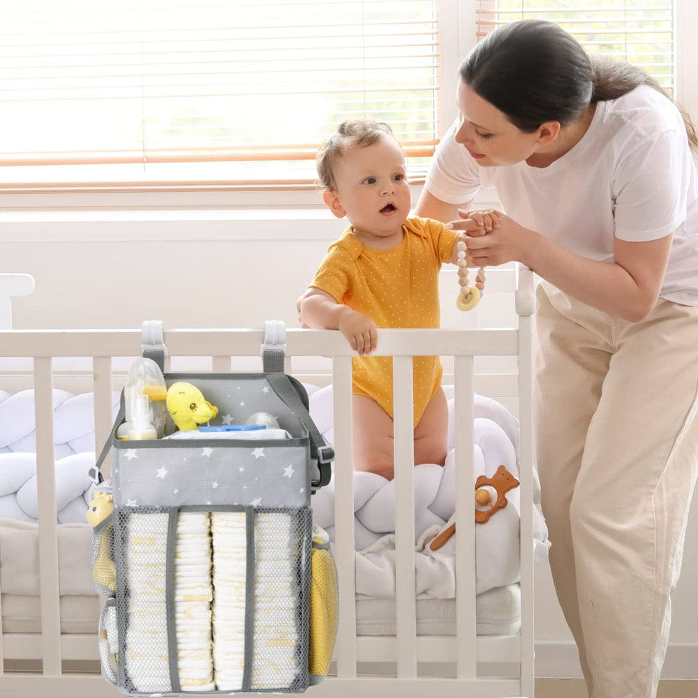 Maliton diaper organizer near a wipes warmer for convenient setup