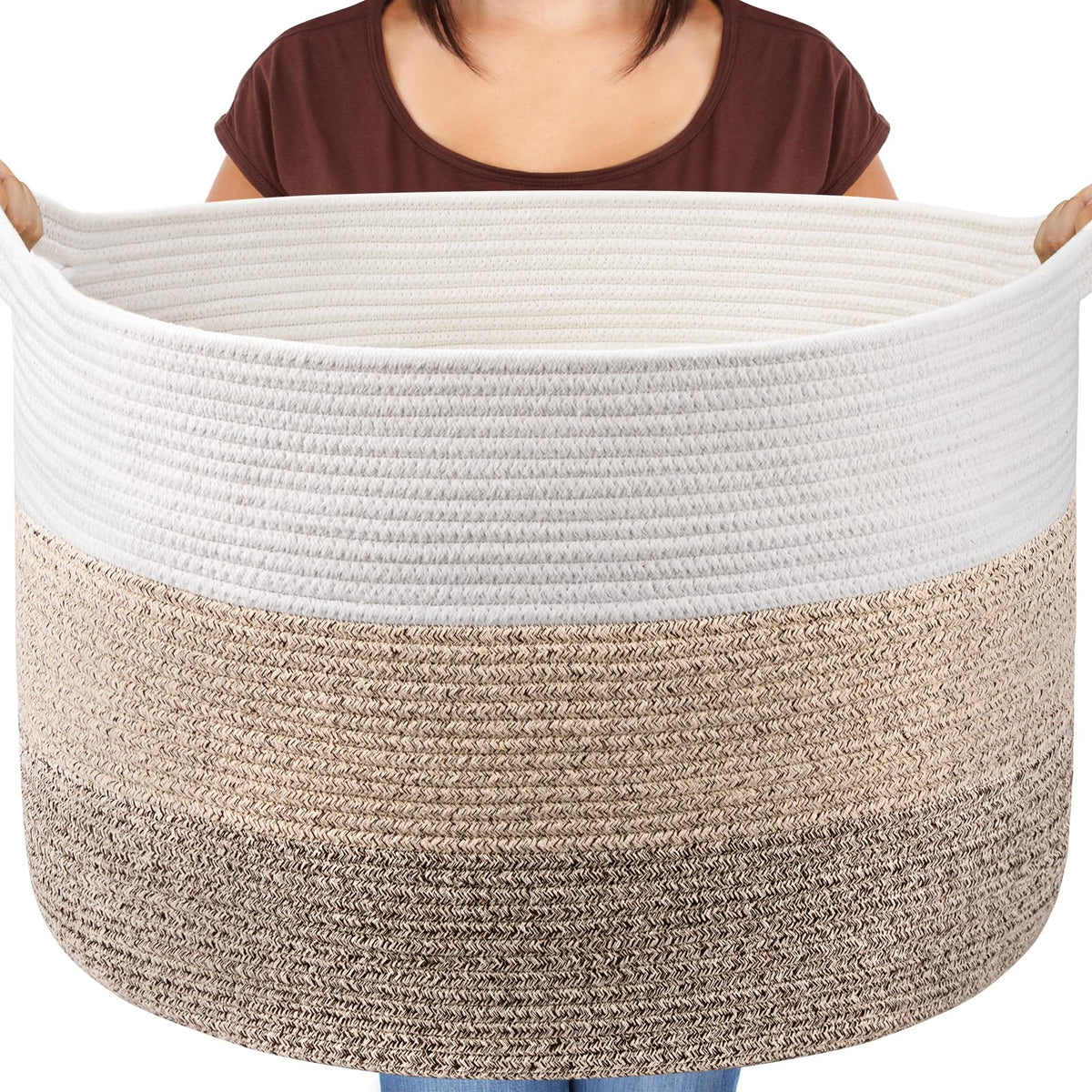 Maliton extra-large basket with blanket storage for tidy living spaces.