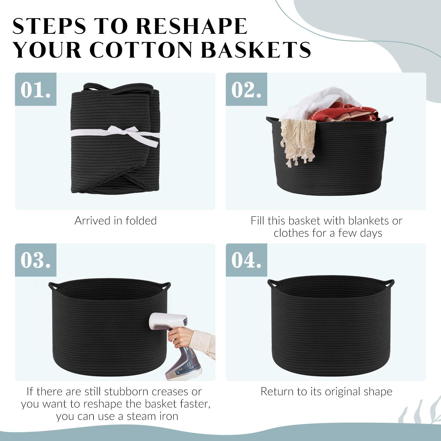 Maliton foldable storage basket demonstrates space-saving versatility