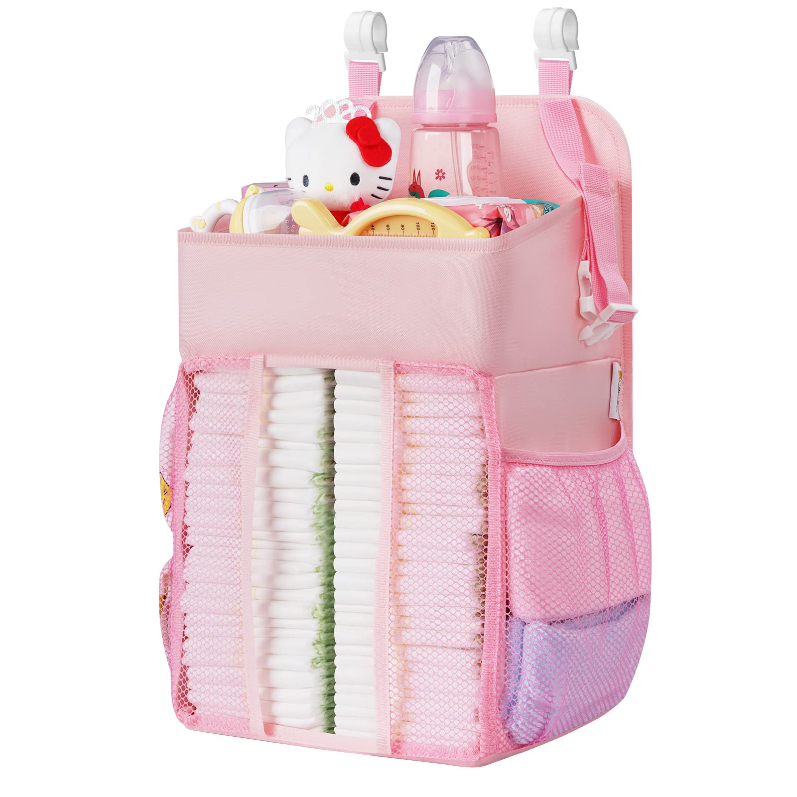 Maliton Hanging Diaper Caddy main view demonstrates easy reach during changes