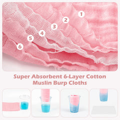 Maliton muslin burp cloths six-pack absorbent layers.