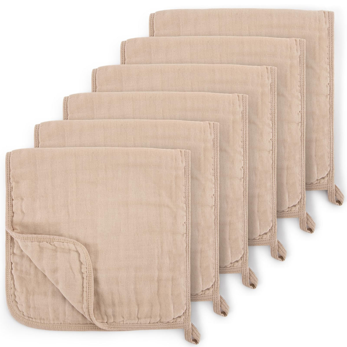 Maliton muslin burp cloths coffee pack—soft, absorbent six-layer cloths for daily baby care