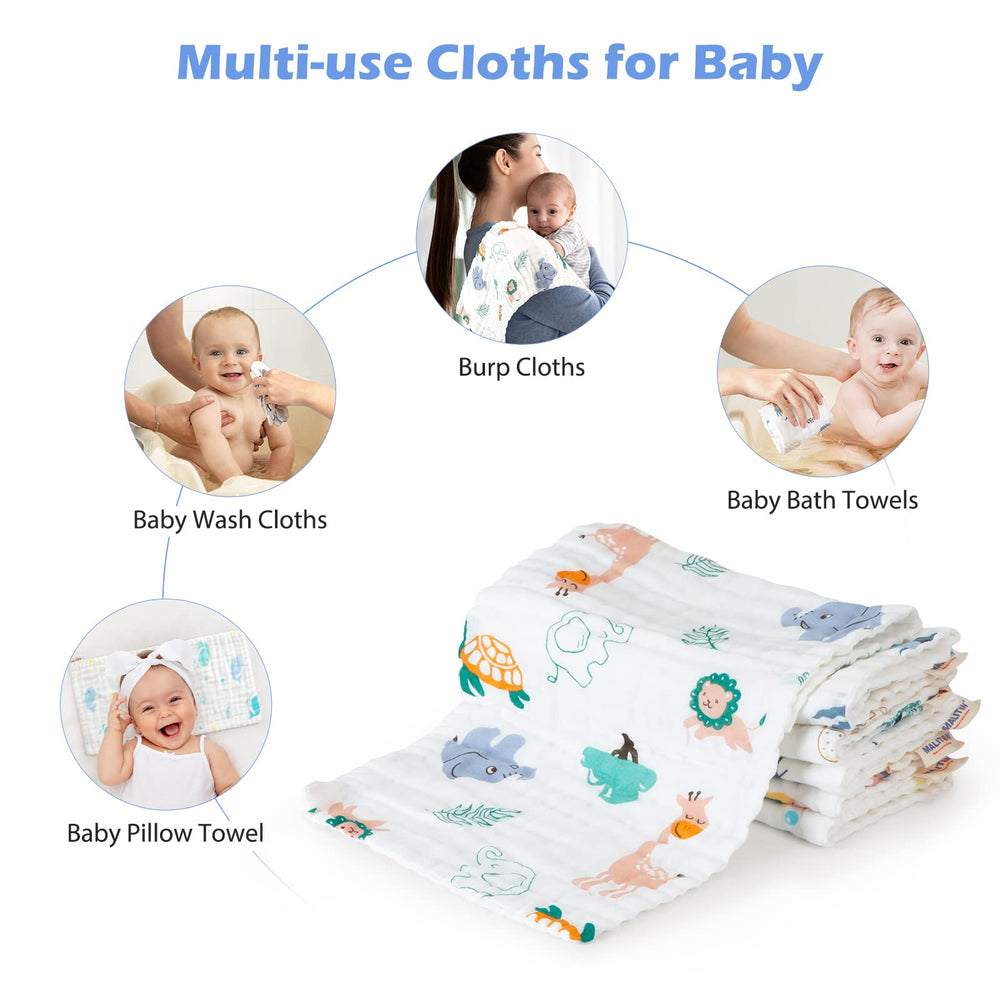 Maliton Muslin Burp Cloths in-use during feeding shows spill management.