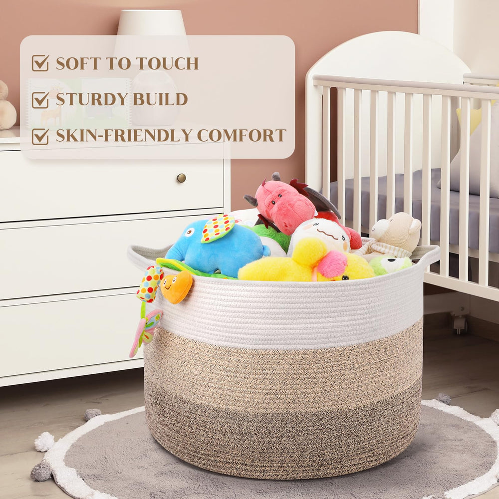 Maliton neutral decorative storage basket blending with decor.