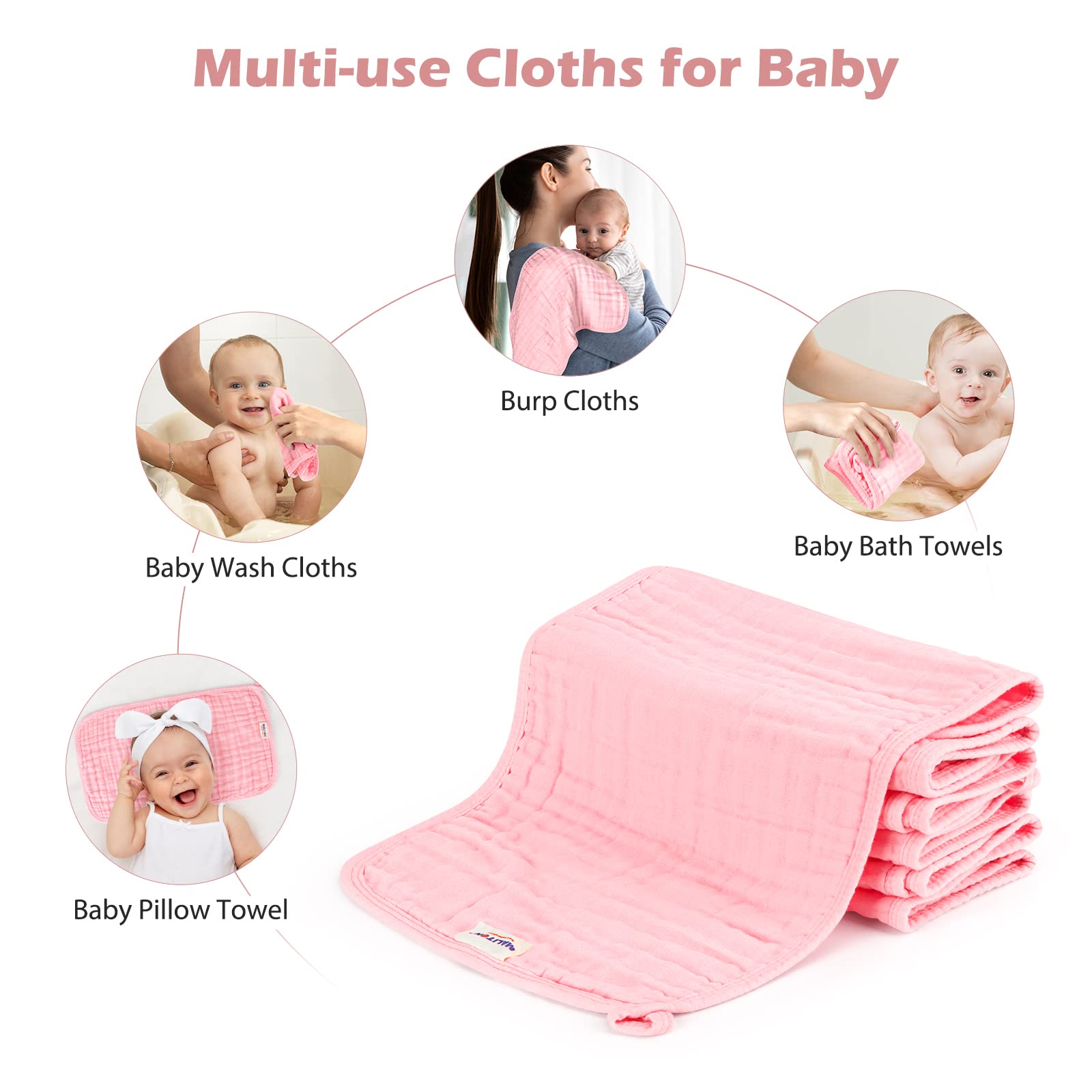 Maliton nursery essentials burp cloths as gift option.